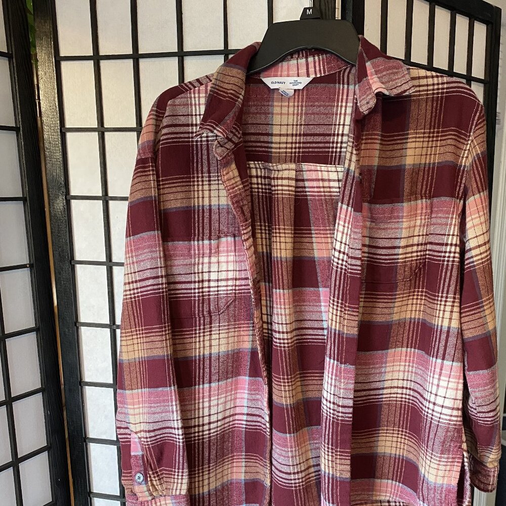 Burgundy and pink Flannel